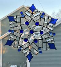 Blue Bevel Snowflake 1