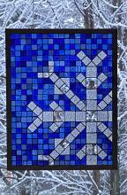 Glass Quilting: Blue Snowflake