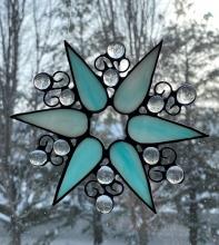 Teardrop Snowflake in Aqua