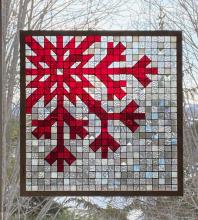 Glass Quilting: Red Snowflake