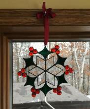 Holly Wreath Window View