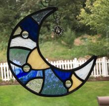 Blue and Yellow Patchwork Moon