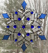 Blue Bevel Snowflake 2