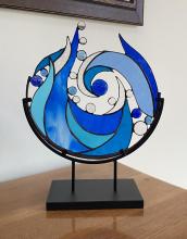 Blue Glass Sculpture