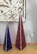 3-Sided Trees:  Red and Blue Front Views
